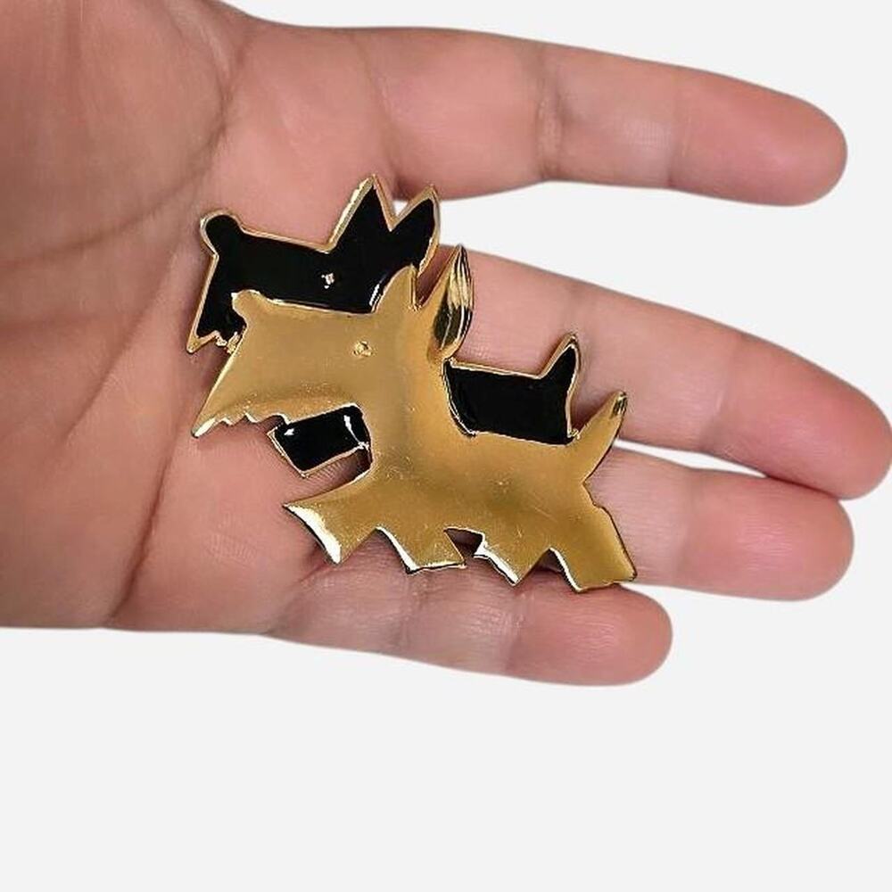 Vintage Double Scottie Dog Brooch